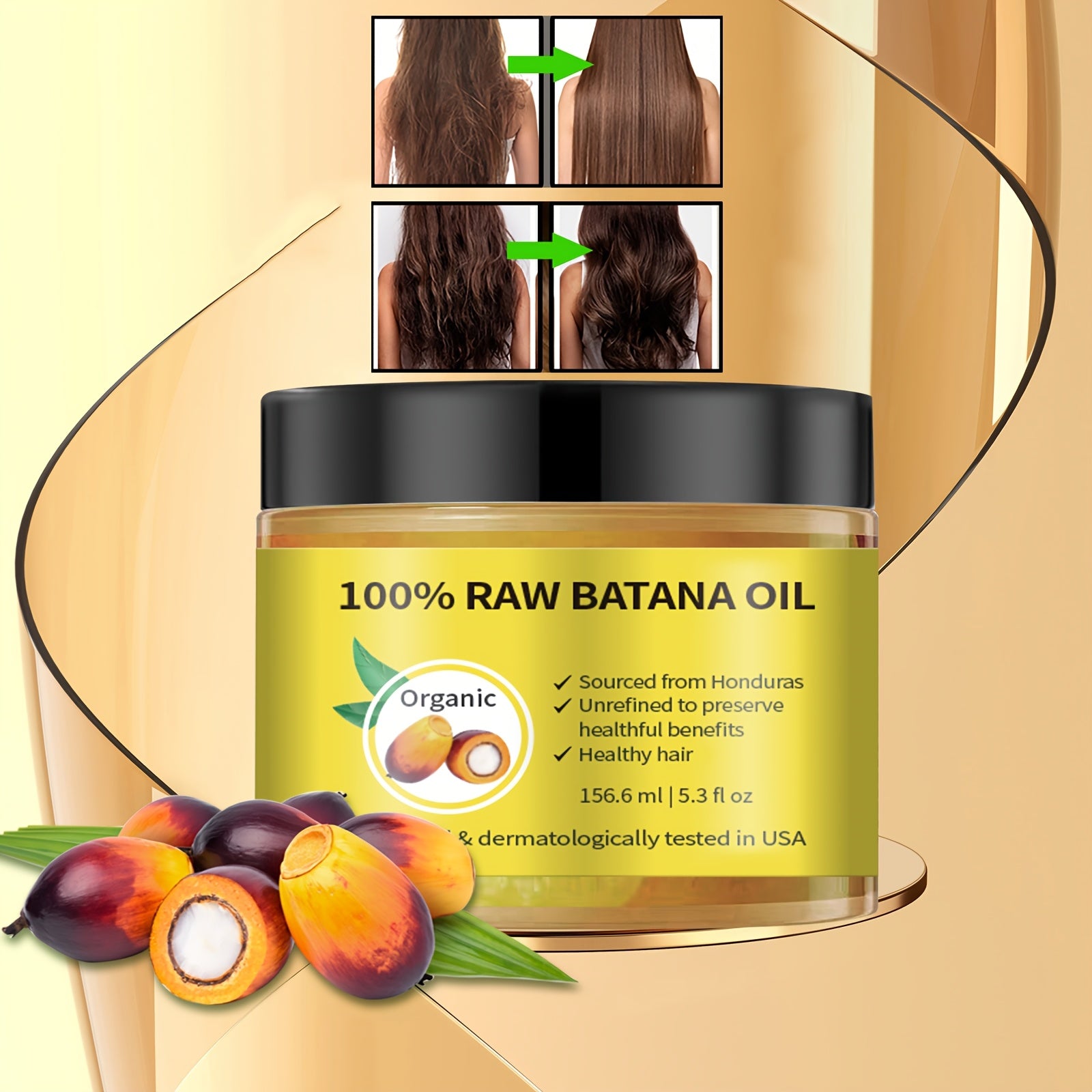 156.6ml/5.3 fl oz Batana Oil For Scalp And Hair Care, Palm Oil Enriched, Plant Extracts, Scalp And Hair Care Product
